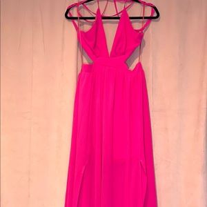 Pink open back dress